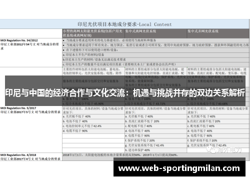 印尼与中国的经济合作与文化交流：机遇与挑战并存的双边关系解析